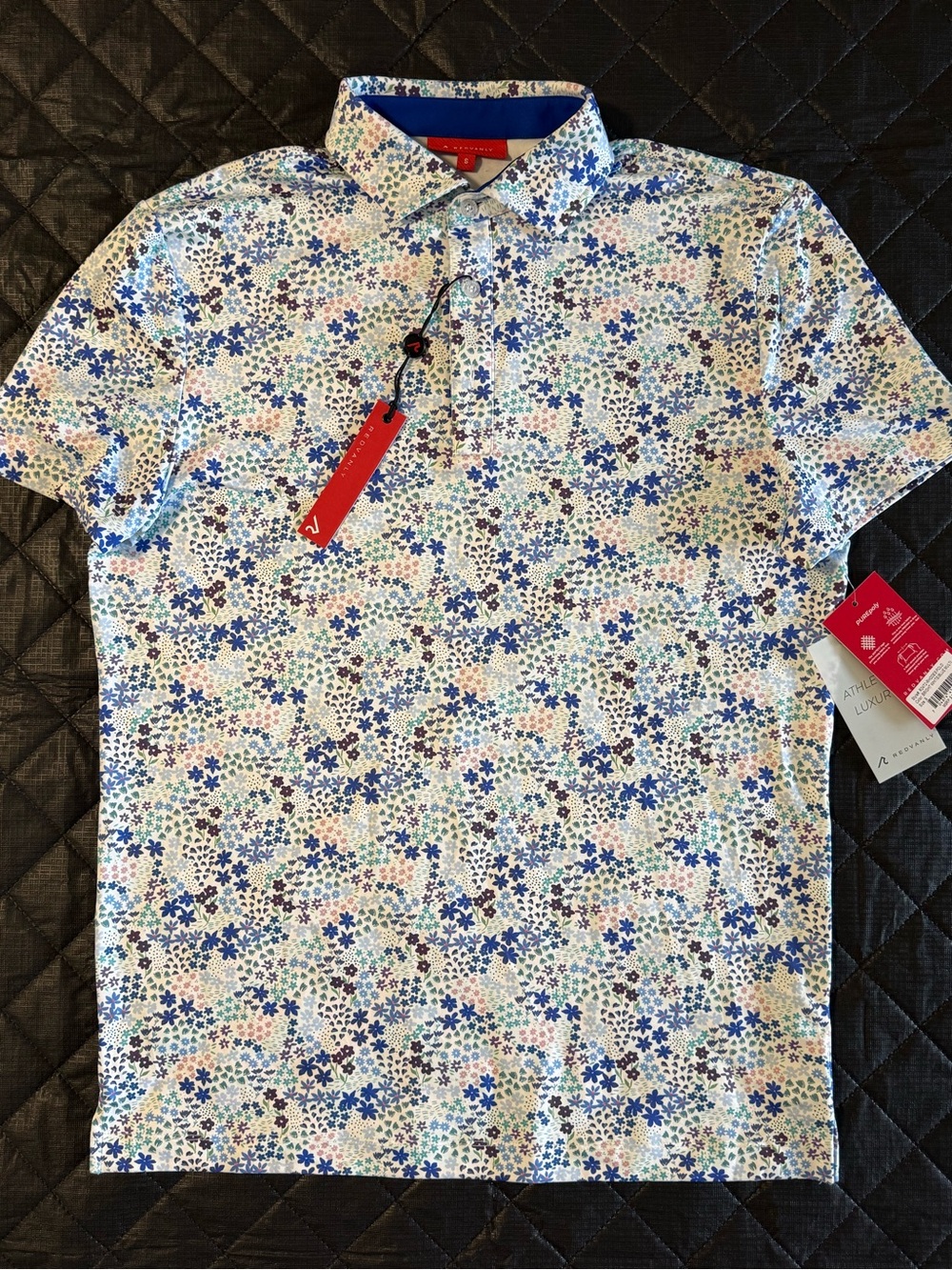 Redvanly Rhodes Polo Floral Performance Golf Shirt